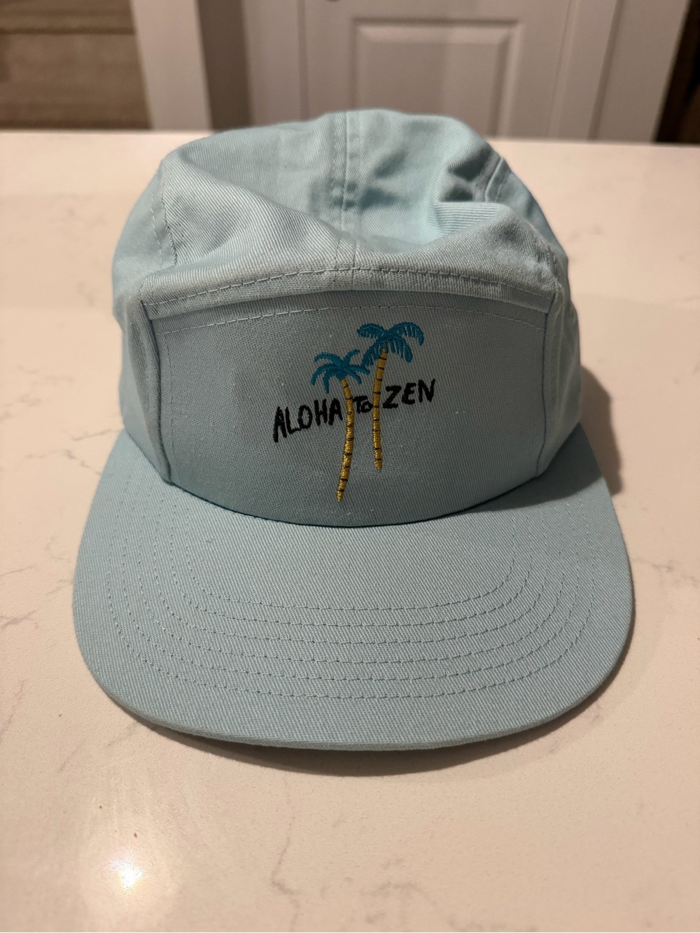 Aloha to Zen Light Blue Men's five-panel camper hat